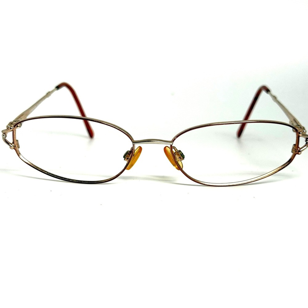 Expressions Collection 1056 Eyeglasses Burgundy Gold Oval Metal Frames 54/18 135